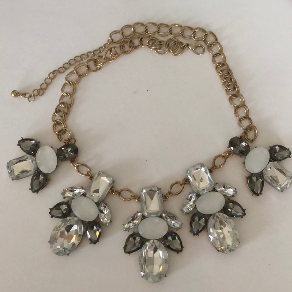 Silver and gold statement necklace